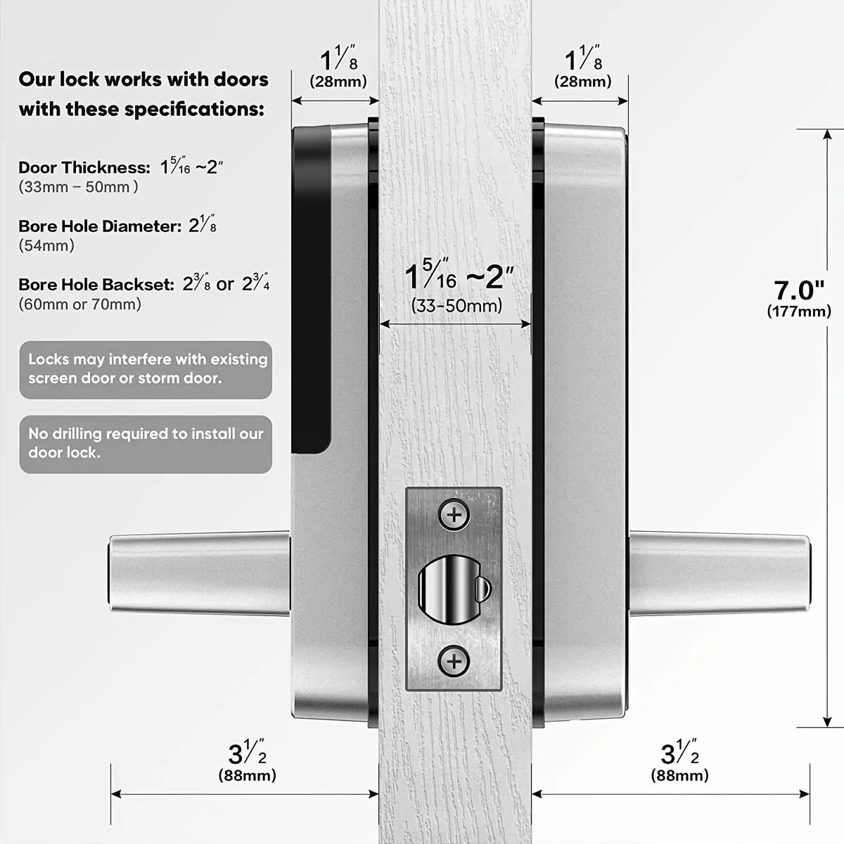 AuraLock™ Smart Fingerprint Door Lock – Wi-Fi App Control, Keyless Entry, NFC & IP67 Waterproof