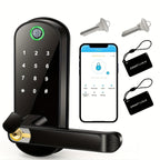 AuraLock™ Smart Fingerprint Door Lock – Wi-Fi App Control, Keyless Entry, NFC & IP67 Waterproof