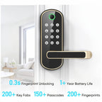 AuraLock™ Smart Fingerprint Door Lock – Wi-Fi App Control, Keyless Entry, NFC & IP67 Waterproof